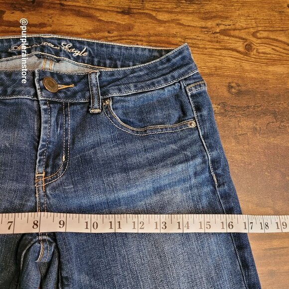 American Eagle Jeans 6 R Favorite Boyfriend Low Rise Medium Dark Wash Stretch - Picture 8 of 13
